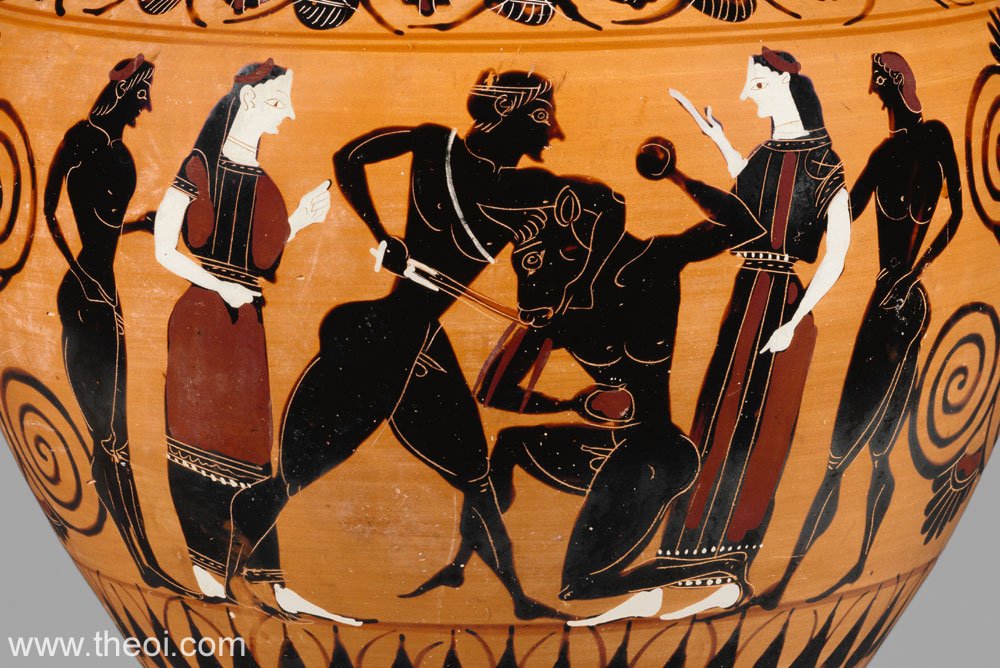 Theseus depiction on a vase.