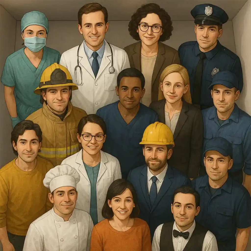 Average salary for various professions