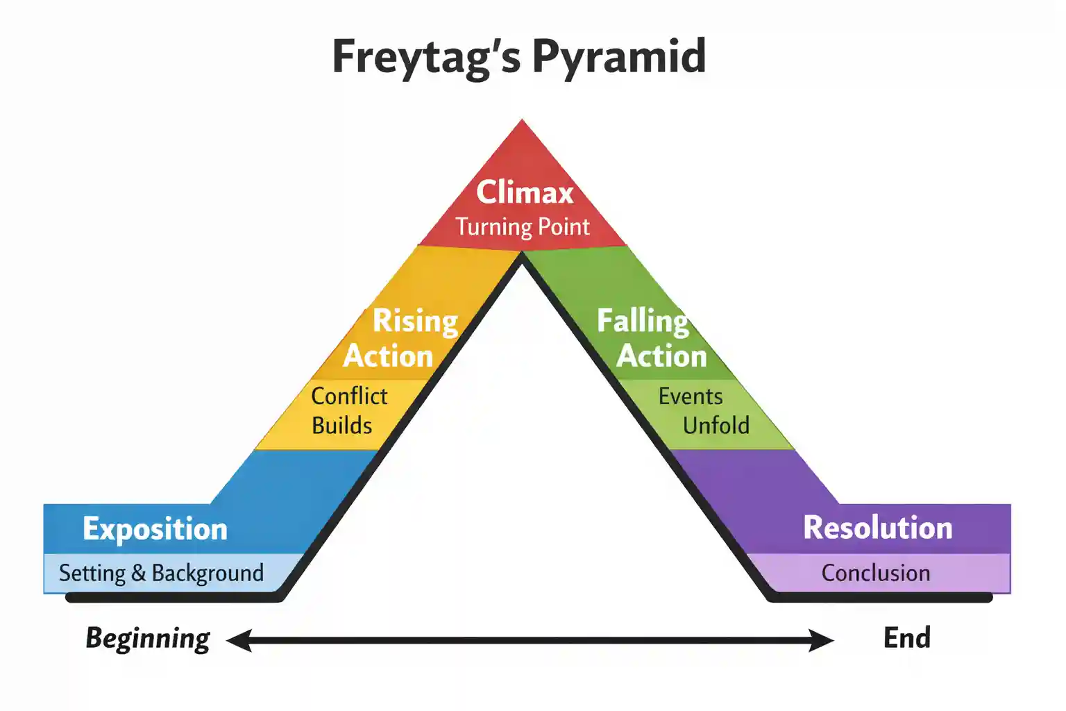 Freytag's Pyramid for teaching plot to grade 9 English Students.