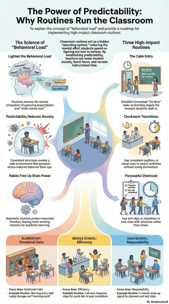Classroom routines infographic