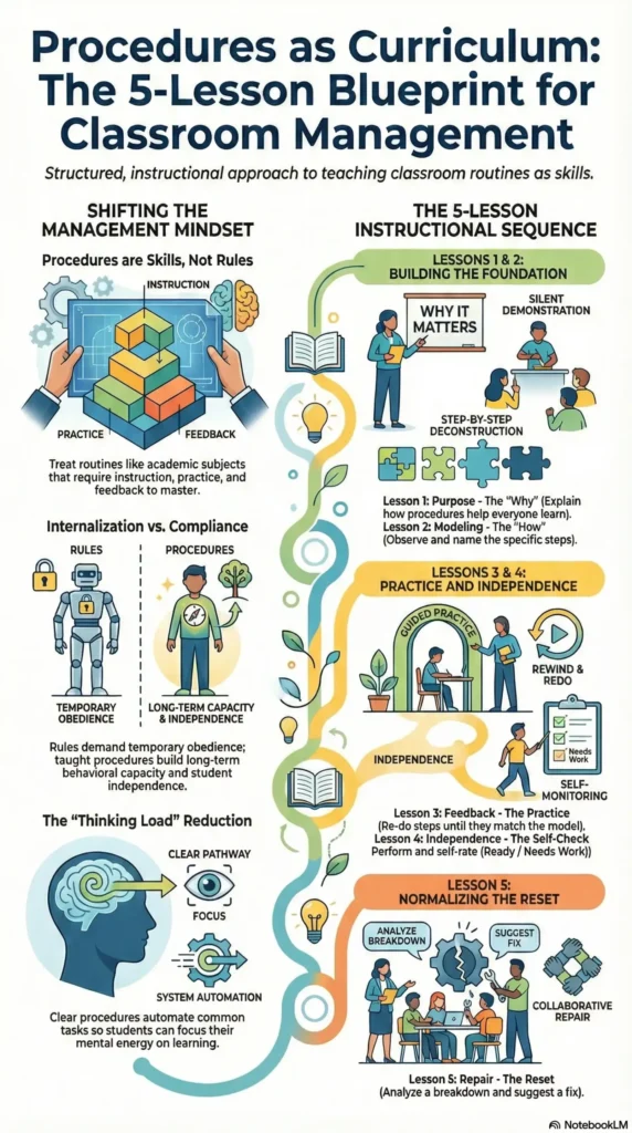 Teaching Classroom Procedures Infographic