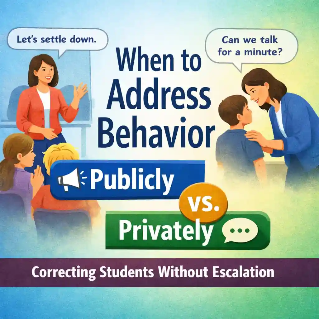 When to Address Student Behavior Publicly vs. Privately