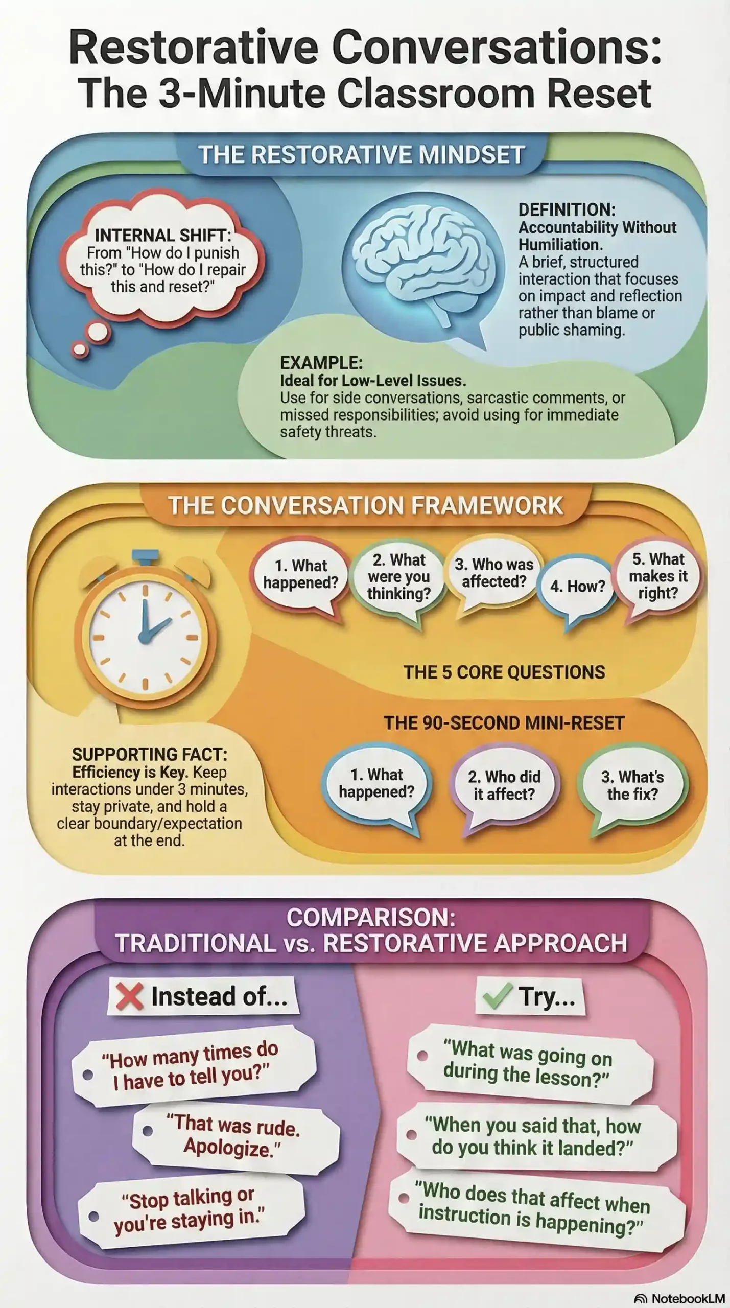 Restorative Conversations in the Classroom Infographic