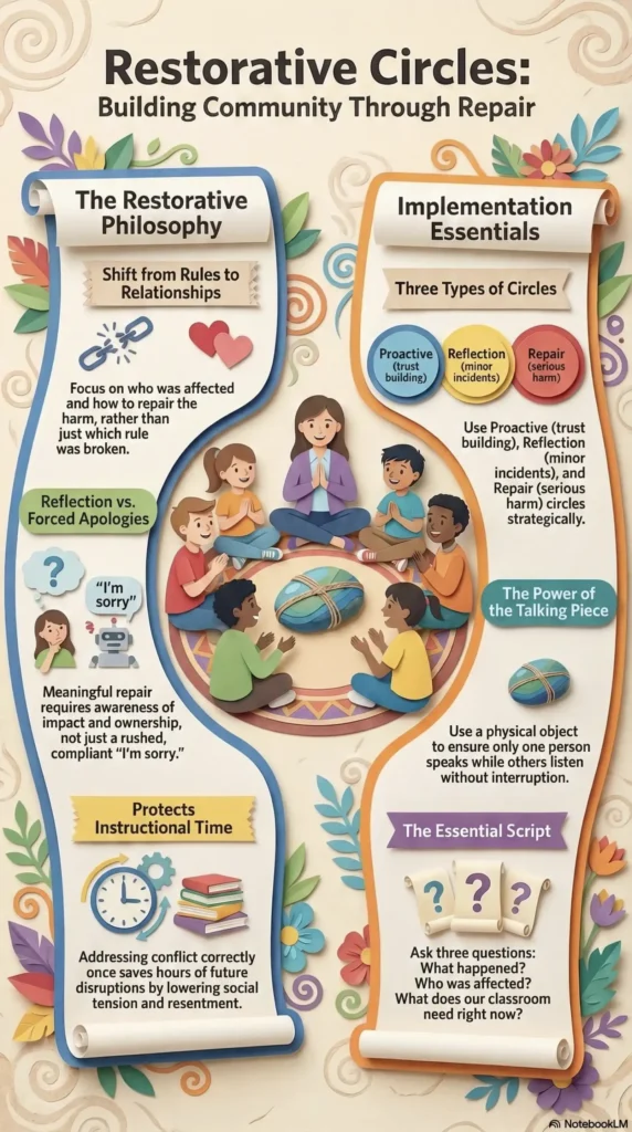 Restorative Circles in the Classroom Infographic