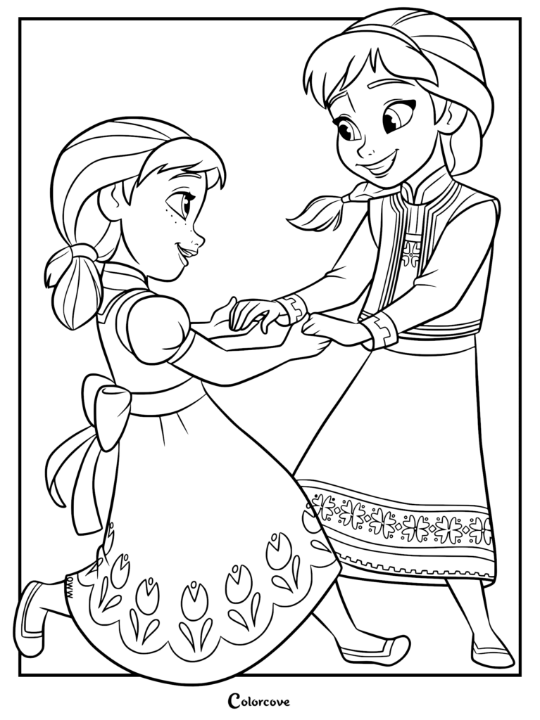 Frozen coloring page