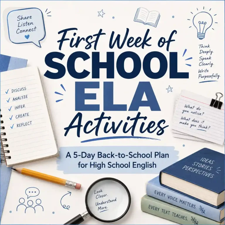 First week of school ELA activities