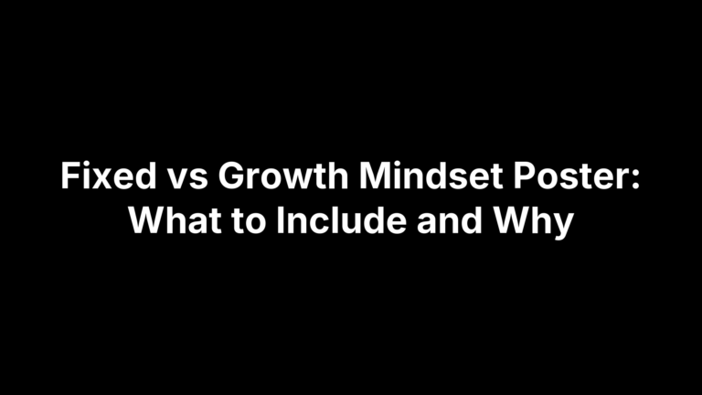 Fixed vs Growth Mindset Poster: What to Include and Why
