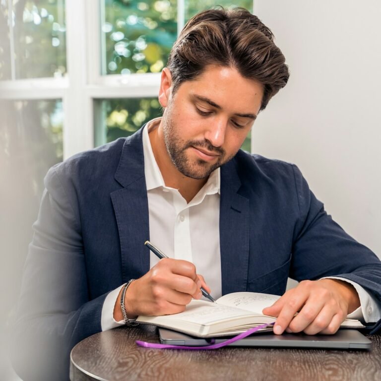 Person writing and thinking for a high school lesson about decision-making