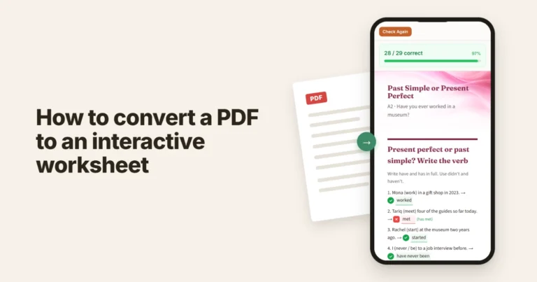 convert pdf to interactive worksheet