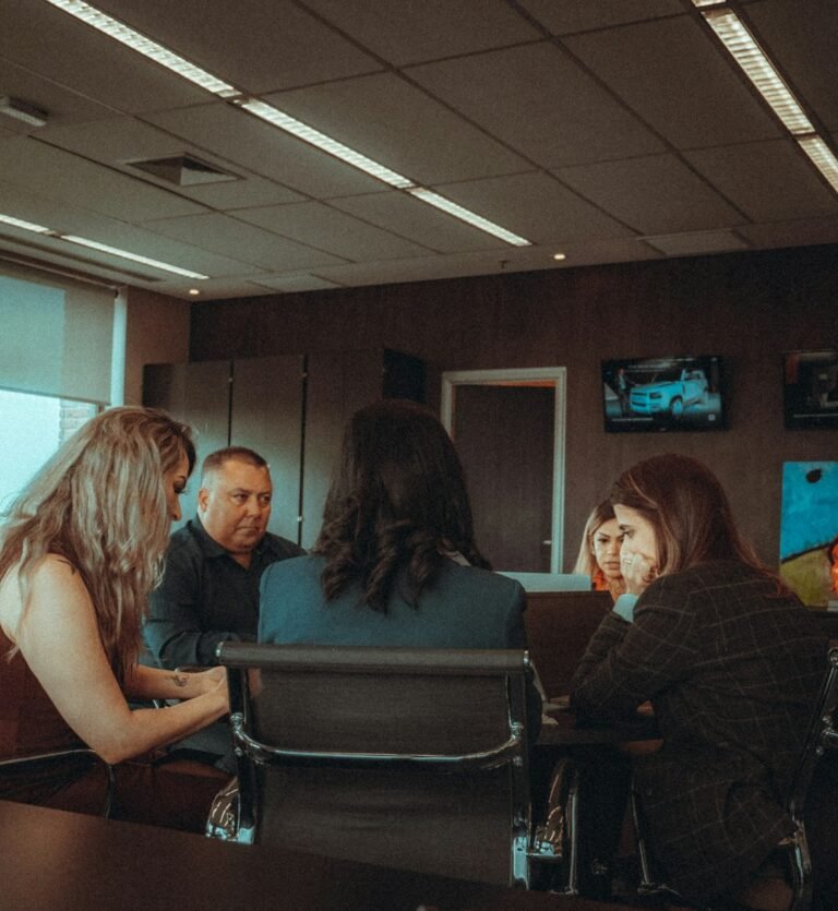 Colleagues working together at an office, illustrating interpersonal collaboration
