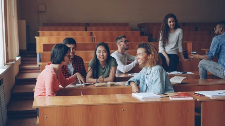 Students studying together during a low-stakes classroom review