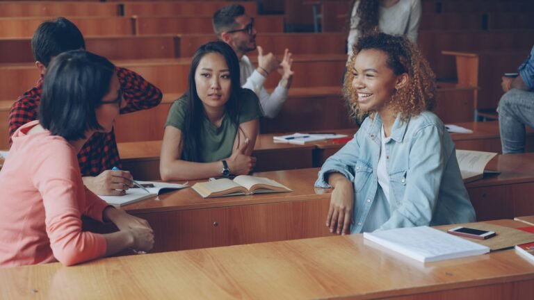 Students beginning class with a discussion and lesson starter