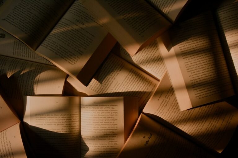 Literature books and reading materials for an English short story lesson
