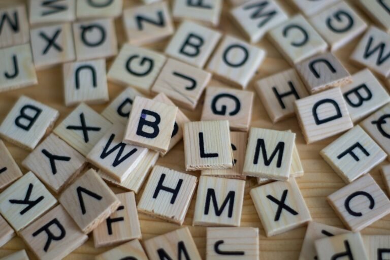 Letter tiles arranged into words, illustrating vocabulary review activities for English teachers